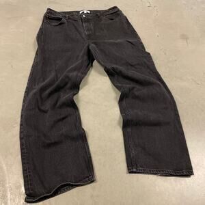 Vintage black women’s Abercrombie and fitch high rise wide leg baggy jeans 33x30